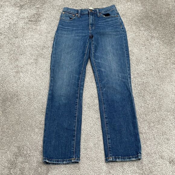Madewell High Rise Slim Crop Boy Jean Womens 24 Blue Medium Rise Stretch 26x25 - Picture 1 of 15